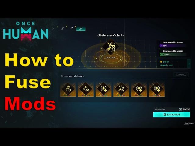 Mod Conversion in Once Human - Unlock Legendary Mods with Patch 1.1!