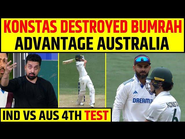 SAM KONSTAS KA DESTRUCTION, BUMRAH - SIRAJ FLOP ! AUSTRALIA KA ADVANTAGE ? IND VS AUS, LUNCH BREAK