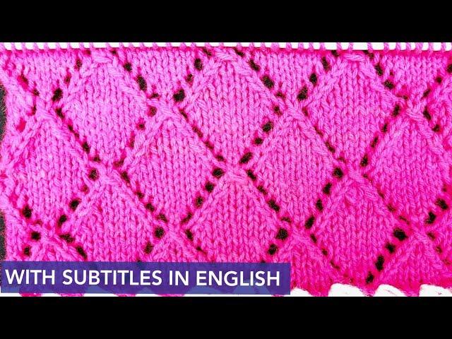 Diamond stitch knitting | How to knit diamond lace | lozenge stitch knitting | asha knitting