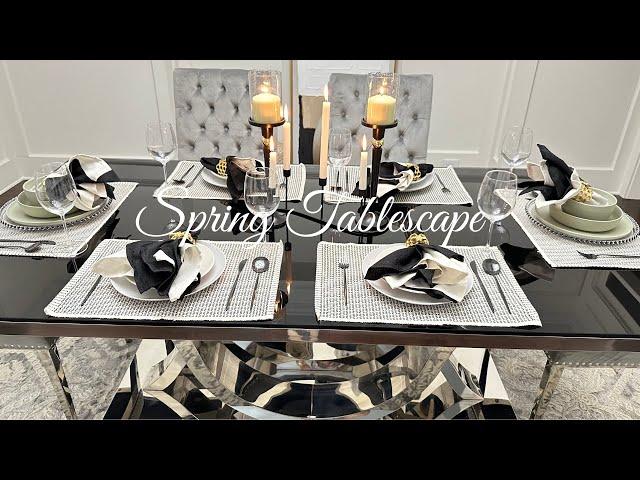 Pottery Barn Inspired Tablescape | Spring Dining Room Refresh | Spring Tablescape Ideas