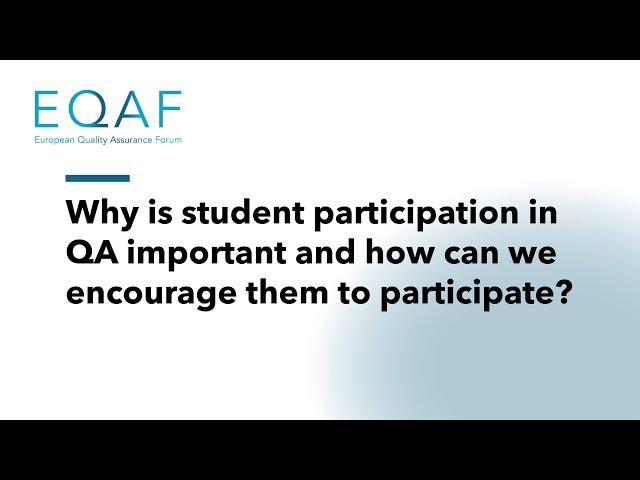 Student participation in quality assurance