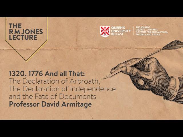 The R M Jones Lecture I Professor David Armitage, Harvard University