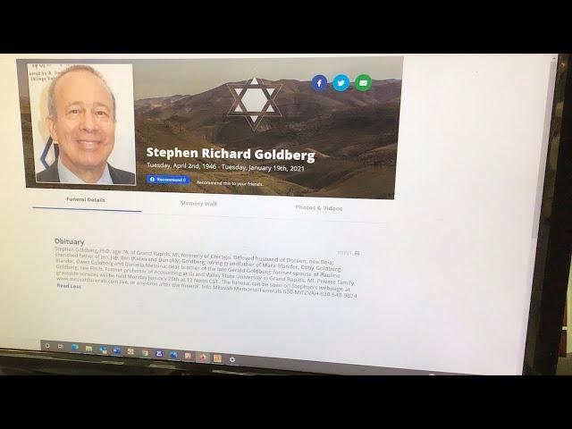 STEPHEN GOLDBERG FUNERAL