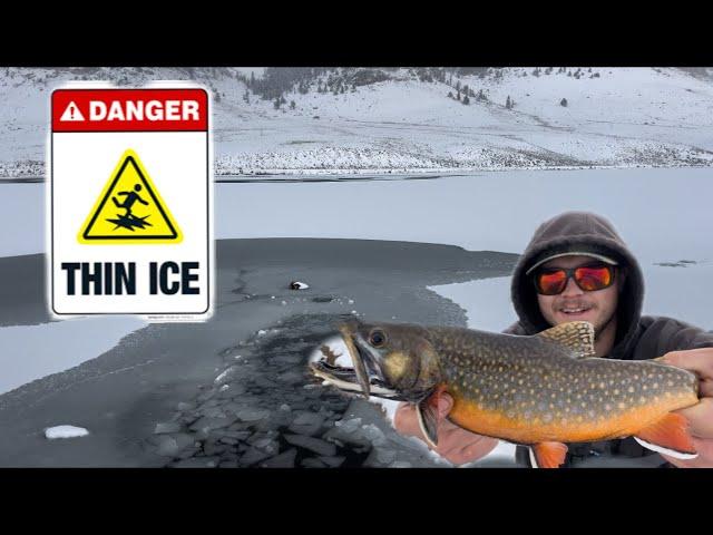 Ice Fishing MEGA Brook Trout | First Ice 2024!