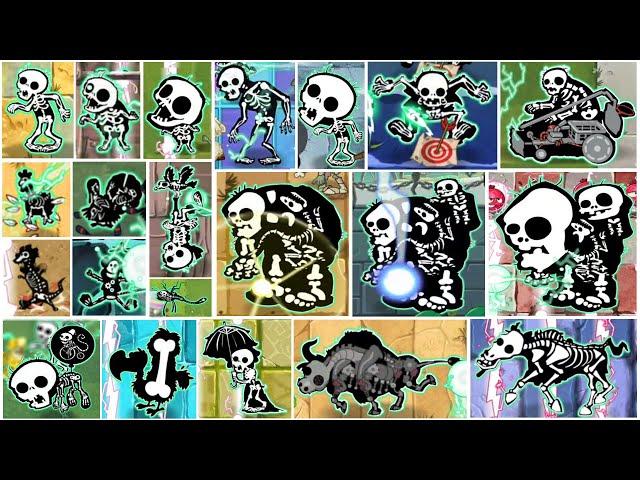 PvZ 2 Discovery - Collection Of Skeletons of All Zombies When Electrocuted