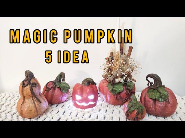 DIY | 5 Ideas Halloween pumpkin پنج ایده جذاب برای ساخت کدوتنبل با خمیر پاپیه ماشه