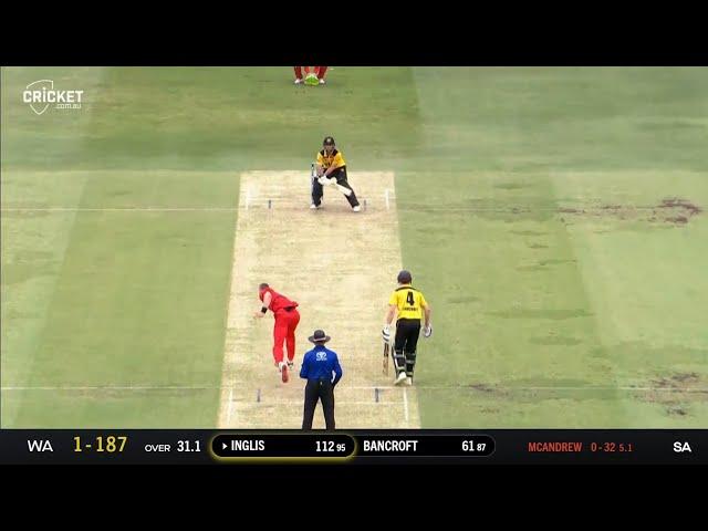 Reverse Sweep Six - ft. Josh Inglis | What a pleasant shot | Marsh Cup Final | WA vs SA Highlights