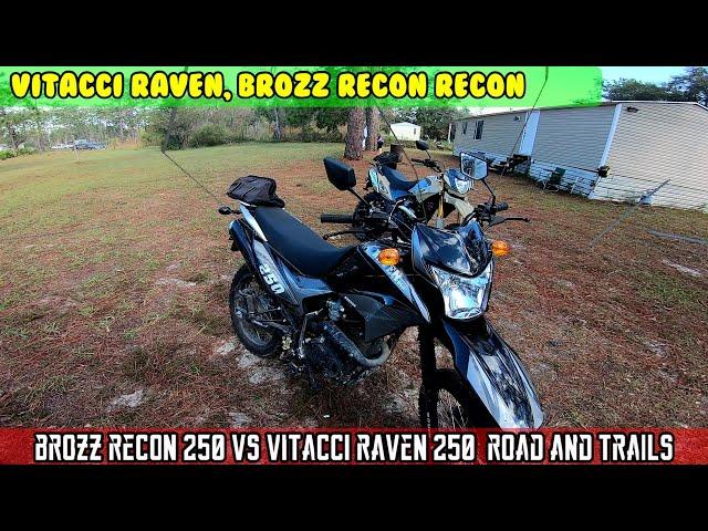 Vitacci Raven 250 VS Peacesprts Brozz Recon 250. Sandy Power lines, railroad tracks and pavement.