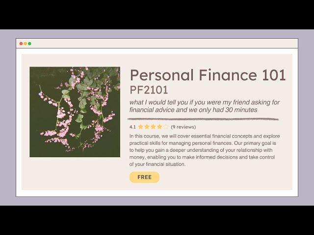  personal finance 101 (pov: you ask me about personal finance and i have only 30 mins to explain)