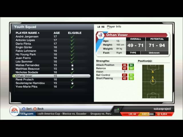 FIFA 13 GUIDE: Youth team and development walkthrough in career mode