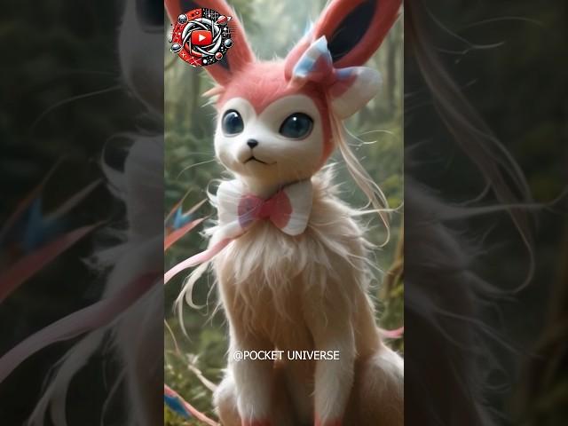 AI Pokemon Realistic Eevee evolution flareaon, jolteon, vaporeon, umbreon, espeon, sylveon #pokemon