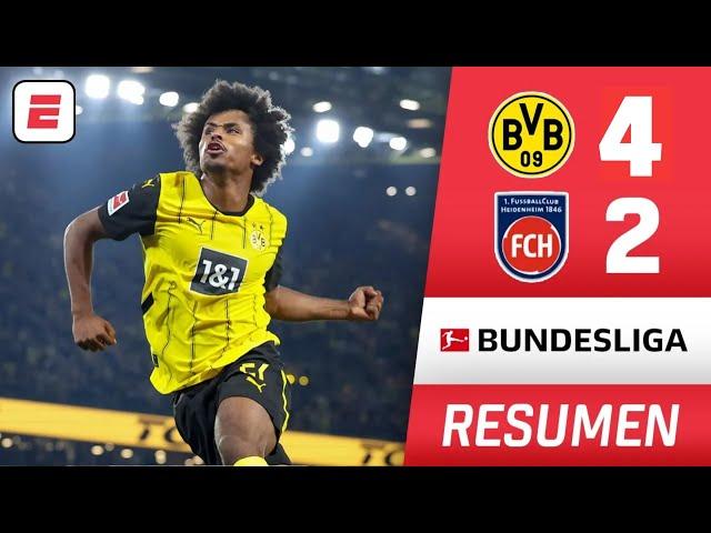 Borussia Dortmund le ganó 4-2 al Heidenheim y es el NUEVO LÍDER | Bundesliga