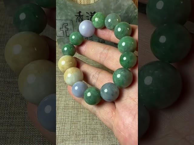 巨形三彩手串｜香港現貨|保證A玉翡翠|