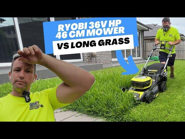 Ryobi 36V HP 46cm Mower In Long Buffalo Grass! Australian Summer conditions in 2024