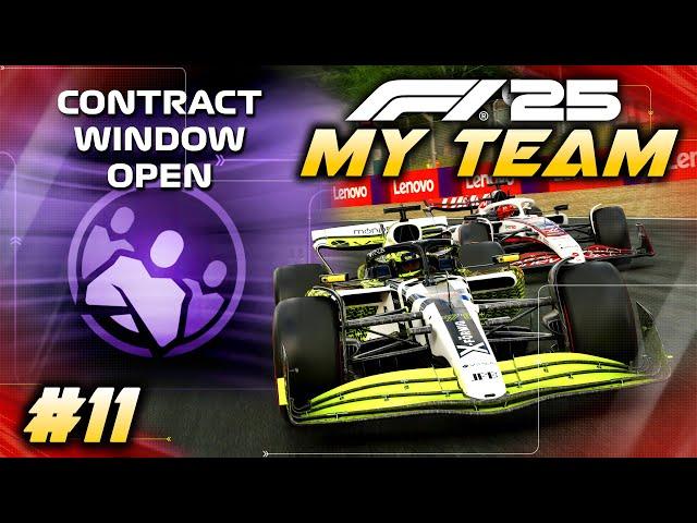 F1 25 MY TEAM CAREER Part 11: DRIVER TRANSFER CONTRACTS! CHAOS IN WET SPA!