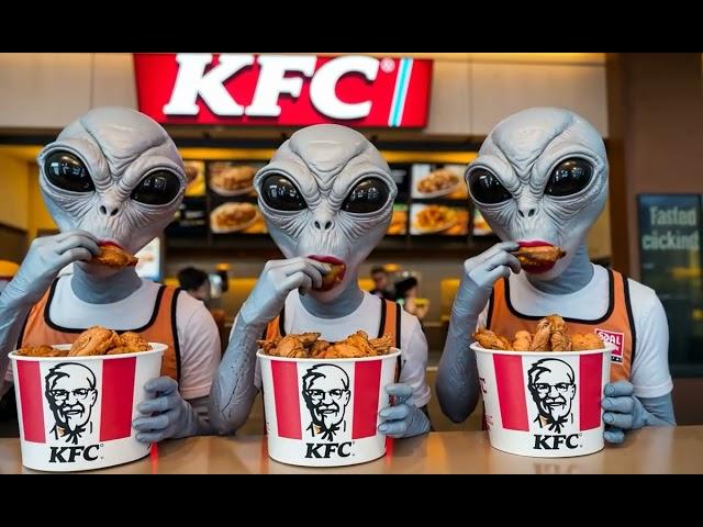 Grey Aliens at KFC, UFO, UAP Ai Video