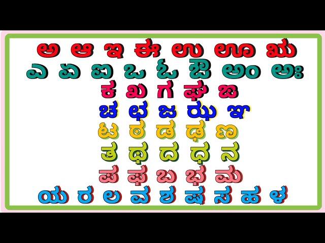 Kannada Vernamala | Kannada swaragalu | vyanjanagalu |Kannada Aksharamala Writing Reading |Swaragalu