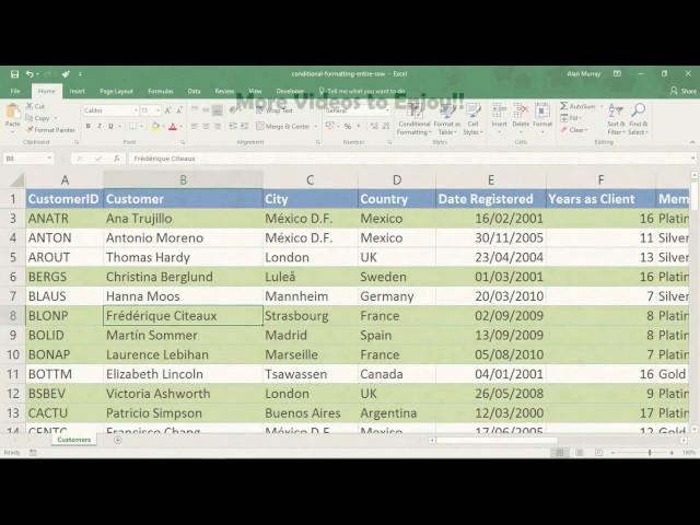 Apply Conditional Formatting to an Entire Row - Excel Tutorial