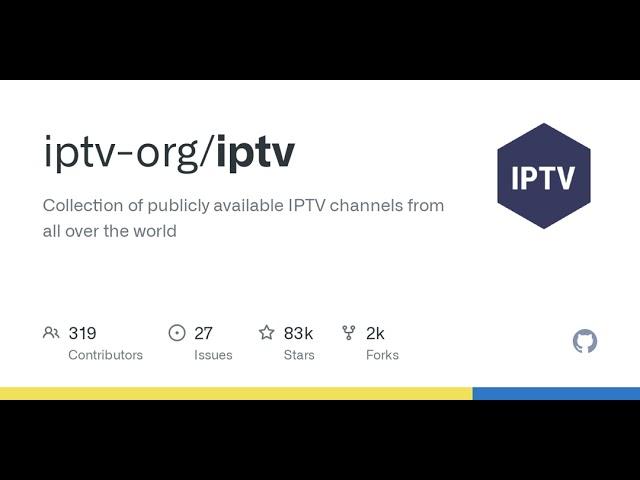 GitHub - iptv-org/iptv: Collection of publicly available IPTV channels from all over the world