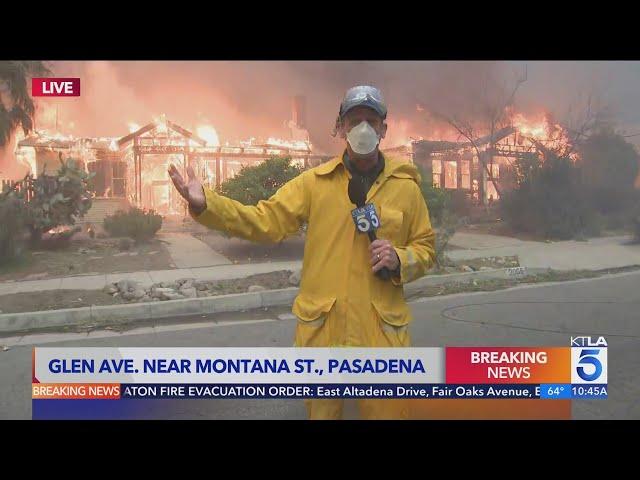 Pasadena homes go up in flames on live television