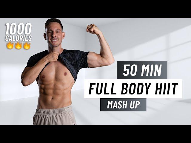 50 Min Full Body HIIT Workout | Burn 1000 Calories (Fat Burning, At Home)