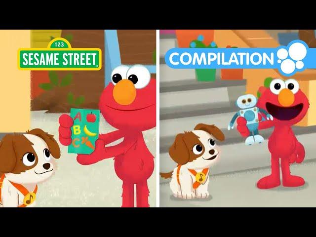 Sesame Street: Help Elmo & Puppy Find the Missing Coloring Book and Robot! TWO Episodes!