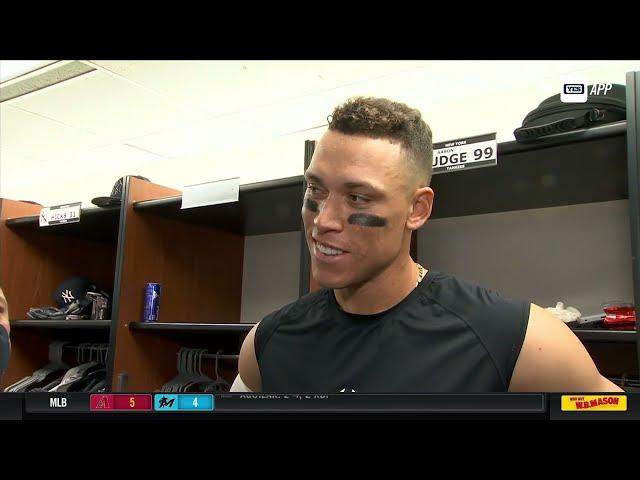 Aaron Judge's reaction to young fan receiving his home run ball in Toronto