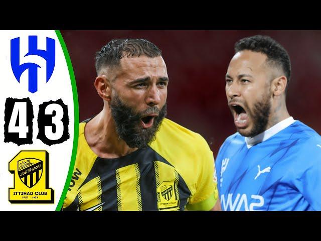 Neymar vs Benzema - Al Hilal vs Al Ittihad 4-3 - All Goals & Highlights - 2024