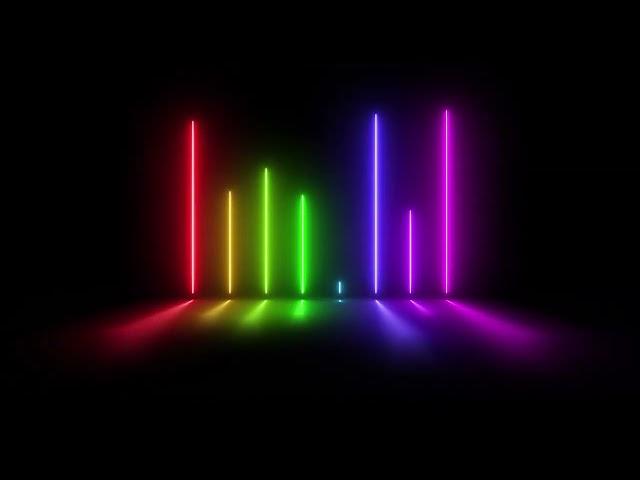 Multi-colored neon equalizer Background looping animation Screensaver Wallpaper