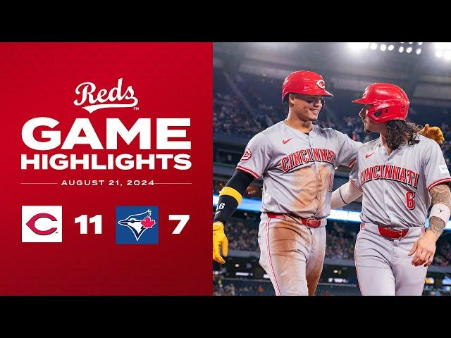 Reds vs. Blue Jays Game Highlights (8/21/24) | MLB Highlights