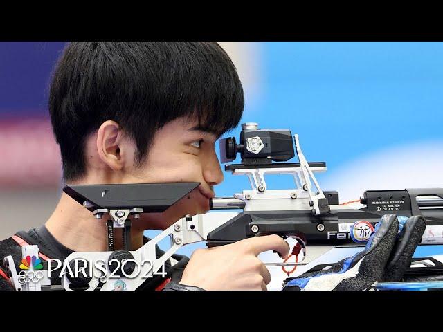 China strikes gold in mixed team air rifle for first medal of the 2024 Paris Olympics | NBC Sports