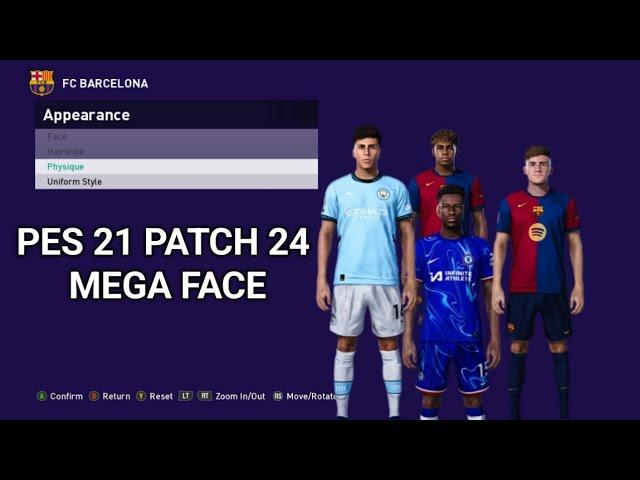 PES 2021 PATCH 2024 Mega Face 2024-2025 SP21 4.5 Easy Install