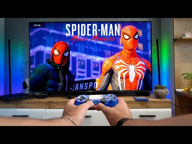 SPIDER-MAN MILES MORALES On 65" 4K ULED TV  | PS4 Slim POV Gameplay |