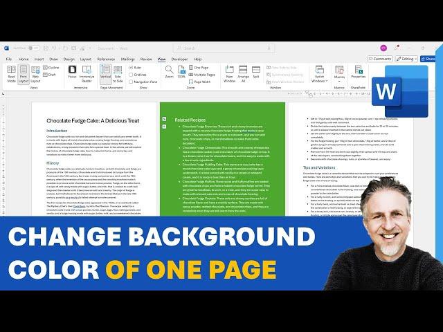 How to Change Background Color In Word On One Page