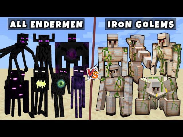 All Endermen vs All Iron Golems - Mutant & Titan Iron Golems vs Mutant Titan Enderman