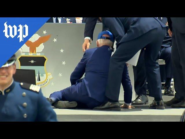 Biden falls at Air Force Academy graduation ceremony