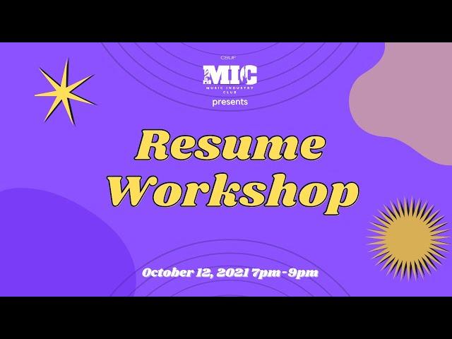 Resume Workshop Highlights