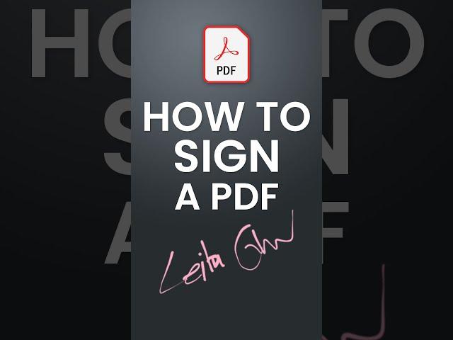 How To Insert A Signature ️ On A PDF File #shorts