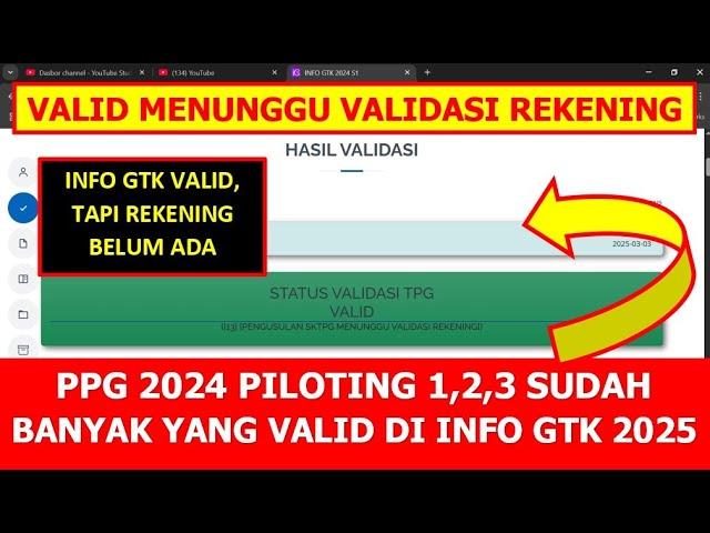 PPG 2024 PILOTING 123 SUDAH BANYAK YANG VALID DI INFO GTK 2025 CEK SECARA BERKALA SAJA