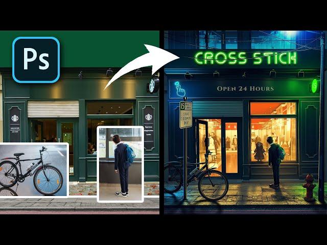 Night Street Photo Manipulation Sped Art | Photoshop Tutorial