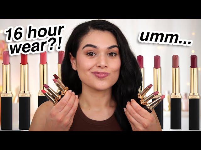 REALISTIC WEAR TEST! L'Oreal Colour Riche Matte Lipstick Swatches & Review