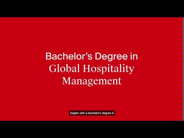 BBA in Global Hospitality Management - Les Roches