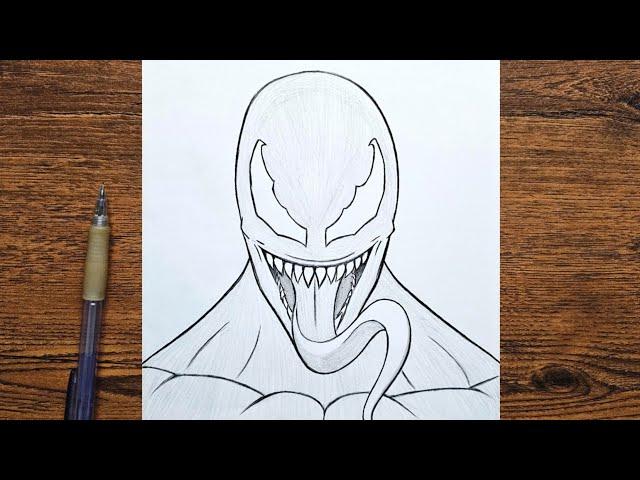 How to draw Venom step by step | Venom The Last Dance | easy drawing tutorial