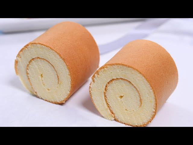 How to make soft and moist Swiss Roll Cake｜原味戚风蛋糕卷/瑞士卷，不掉皮不開裂有訣竅