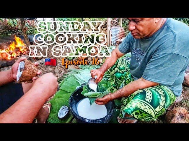 SUNDAY COOKING IN SAMOA | UMU TARO AND LUAU | SAMOAN FOOD 