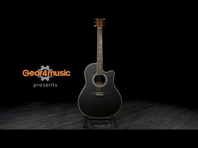 Roundback Electro Acoustic Guitar by Gear4music, Black | Gear4music demo