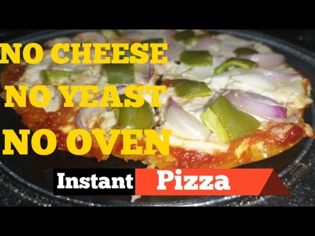 No cheese No yeast!! pizza in Kadai.Veg pizza