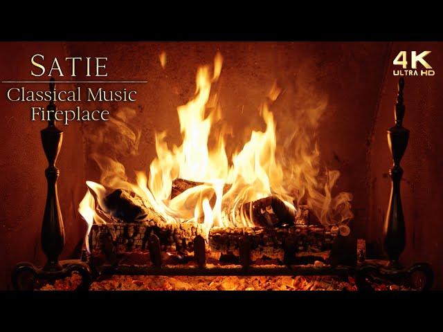  Relaxing Classical Piano Music Fireplace ~ Music by Erik Satie