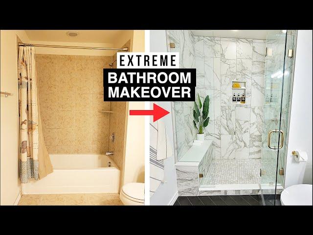 SPA-LIKE BATHROOM TRANSFORMATION  | from start to finish!