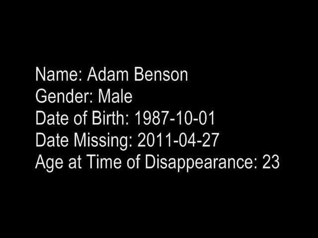 Missing Person Report - Adam Benson